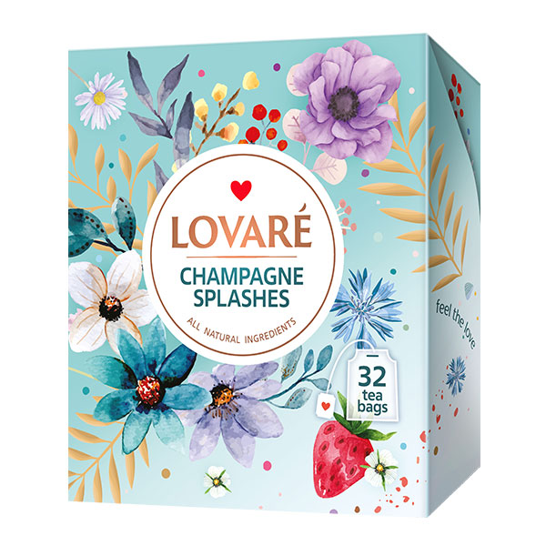 Černý a zelený aromatizovaný čaj Champagne Splashes (32 sáčků) 64 g