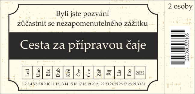 Cesta za přípravou čaje - workshop čaje pro dvě osoby