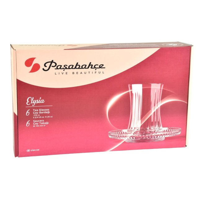 Set tureckých sklenic s podšálky " Elysia " 12 ks