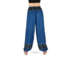 Kalhoty jóga PABITRA, modré, egyptský vzor