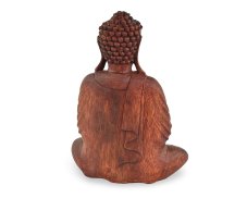 Dřevěná soška Buddha 25 cm tmavá - Dhyana Mudra - meditace - II. jakost