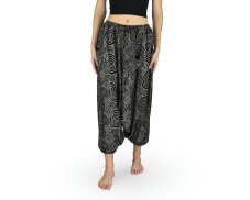 Harémové kalhoty aladin MAERA, černá, kruhy, II. jak