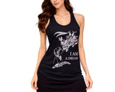 Dámské tílko I AM A DREAM, bavlna, černé