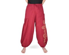 Kalhoty jóga KIET, Čakry, červené