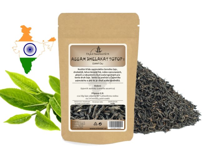Černý čaj Assam Dhelakat TGFOP1 - Gramáž čaje: 50 g