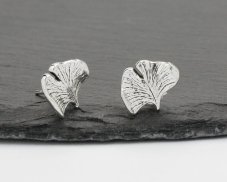 Stříbrné náušnice puzety - Ginkgo Biloba