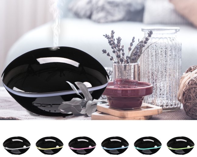 Aroma difuzér Stone černý lesk 500ml SIXTOL