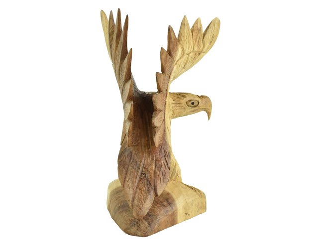 Dřevěná soška Orel 25 cm - pohled doleva - var. B