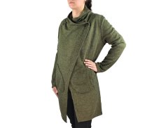 Kardigan ATID, s kapsami, zelený