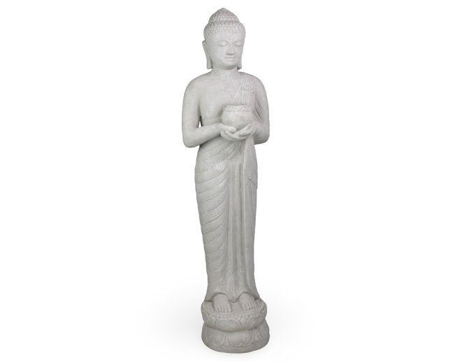 Odlehčená socha Buddha s mísou Alms - 150 cm