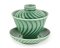 Porcelánový zhong/gaiwan Stripes, zelený, dekor pruhů, 180 ml