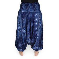 Harémové kalhoty aladin NATSU, oko, modrá, plamínky pas