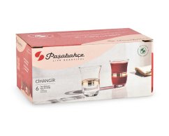 Čajová sklenička Filiz zlaté pruhy 0,95 dl - karton 6 ks