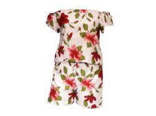 Overal kraťasy JAHARA, ibišek, bílý