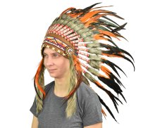 Indiánská čelenka oranžovočerná var. C