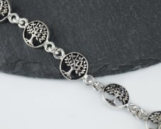 Stříbrný náramek Stromy života - delší