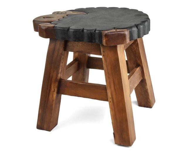 Stolička dřevěná dekor černá ovečka - II. jakost