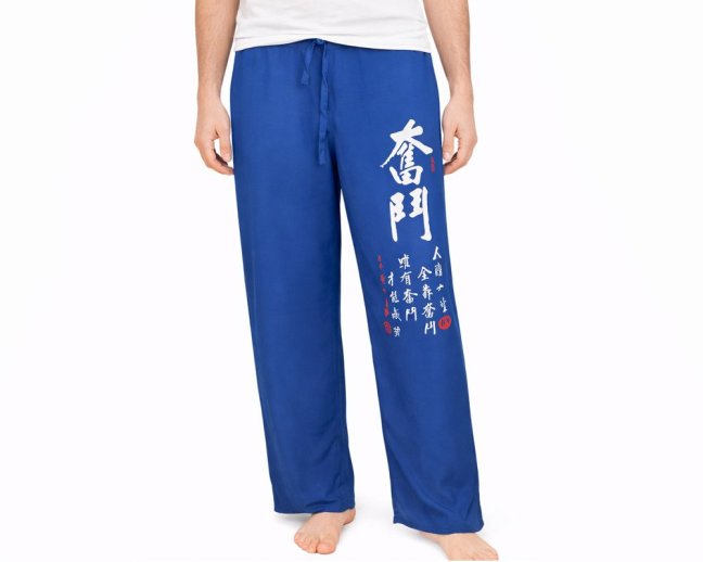 Kalhoty Nippon dlouhé, bavlna, modré, souboj