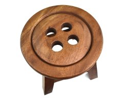 Stolička dřevěná dekor knoflík