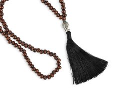 Japa Mala dřevěná hnědá Buddha - černá