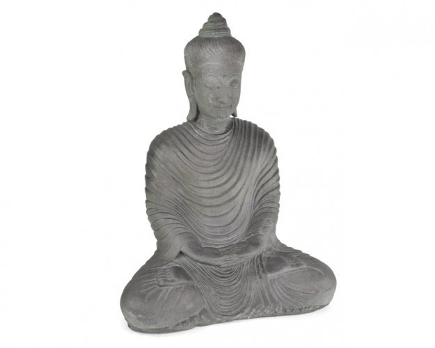 Socha beton Buddha meditující šedý F 61 cm
