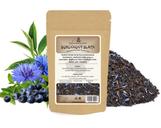 Černý aromatizovaný čaj Borůvkový Black - Gramáž čaje: 50 g
