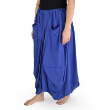 Sukně dlouhá YANI s kapsami, jednobarevná, modrá