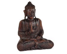 Dřevěná soška Buddha 25 cm tmavá - Vitarka mudra - učení