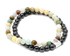 Náramek dvojitý magnetický, amazonit