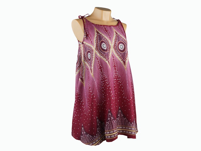 Dámský top KIRAN dlouhý, vínové.paví oko