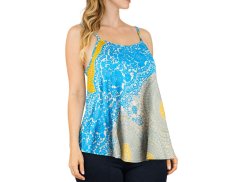 Dám. top široký, špaget. ram.,velké mandaly a růže,sv.modr oliv