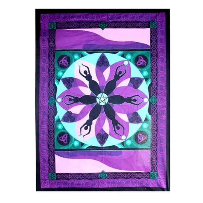 Přehoz Mandala - Kruh bohyně Měsíce 135 x 198 cm - II. jakost