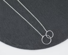 Stříbrný náhrdelník Kroužky, hladké