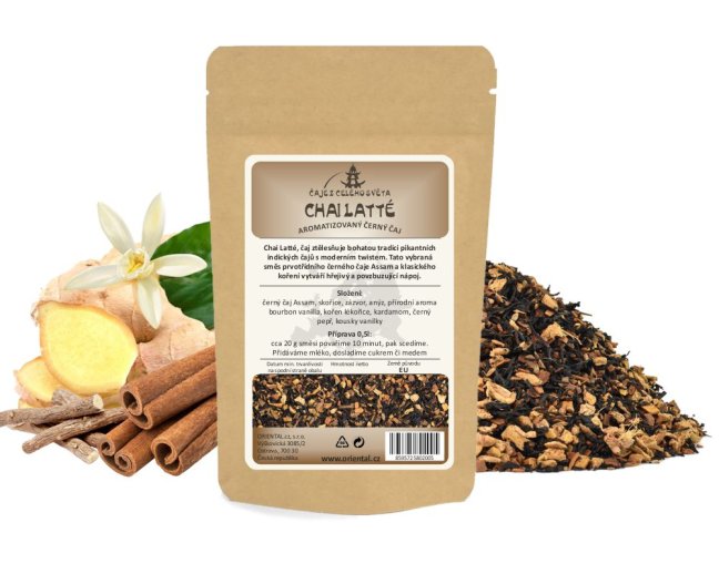 Černý aromatizovaný čaj Chai Latté - Gramáž čaje: 1000 g