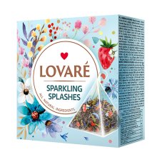 Černý a zelený aromatizovaný čaj Lovaré Sparkling Splashes (15 pyramid) 30 g