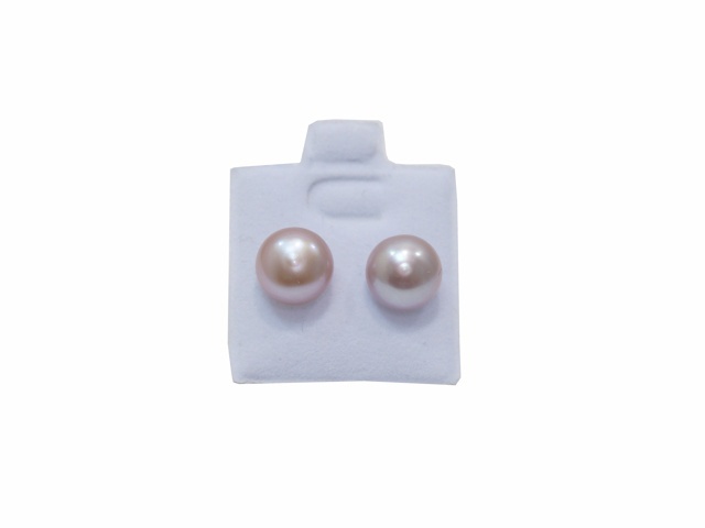 Náušnice kuličky perly 8 mm fialové