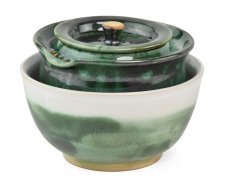 Set gaiwan s miskou tmavě zelený