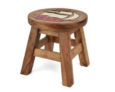 Stolička dřevěná dekor plachetnice - II. jakost