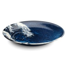 Japonský keramický talíř Hokusai modrý 25 cm