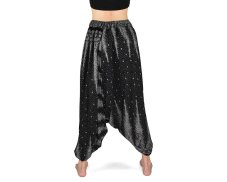 Harémové kalhoty aladin MAERA, černé, paví oka,pruh vlevo, II. jak