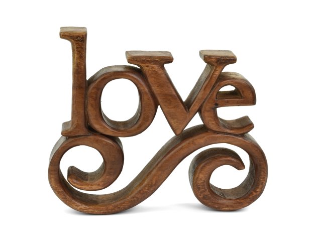 Dřevěná dekorace Love 19 cm