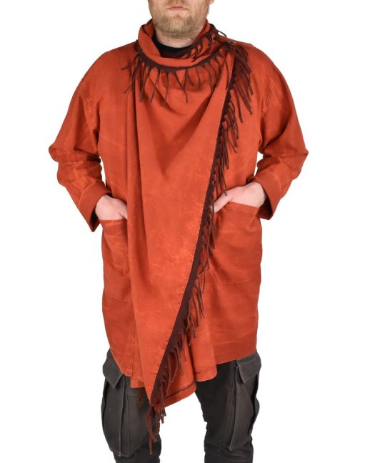 Kardigan TIDA, černý, hnědé třásně