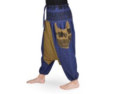 Harémové kalhoty aladin PATHA DUO, modro - hořčicová