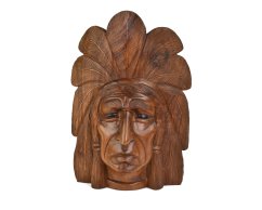 Dřevěná maska Indiánský náčelník 56 cm var. C