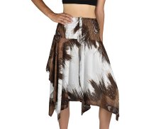 Sukně krátká TUNDE, hnědo - bílá, paví pera, II. jakost