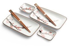 Čínský porcelánový set na sushi Sakura 4 ks