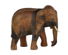 Dřevěná soška Slon 21 cm - sleva