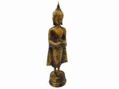 Soška pryskyřice Stojící Buddha s mísou 56 cm