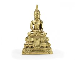 Soška meditující Buddha 2, mosaz, 8 cm