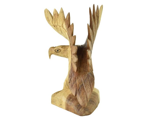 Dřevěná soška Orel 25 cm - pohled doprava - var. D